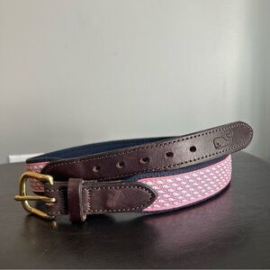 Vineyard Vines Whale Canvas Club Size Small Leather & Textile Belt